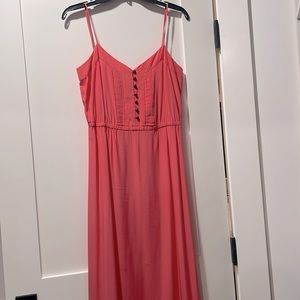 Twelfth Street by Cynthia Vincent coral silk sundress. Size 2.